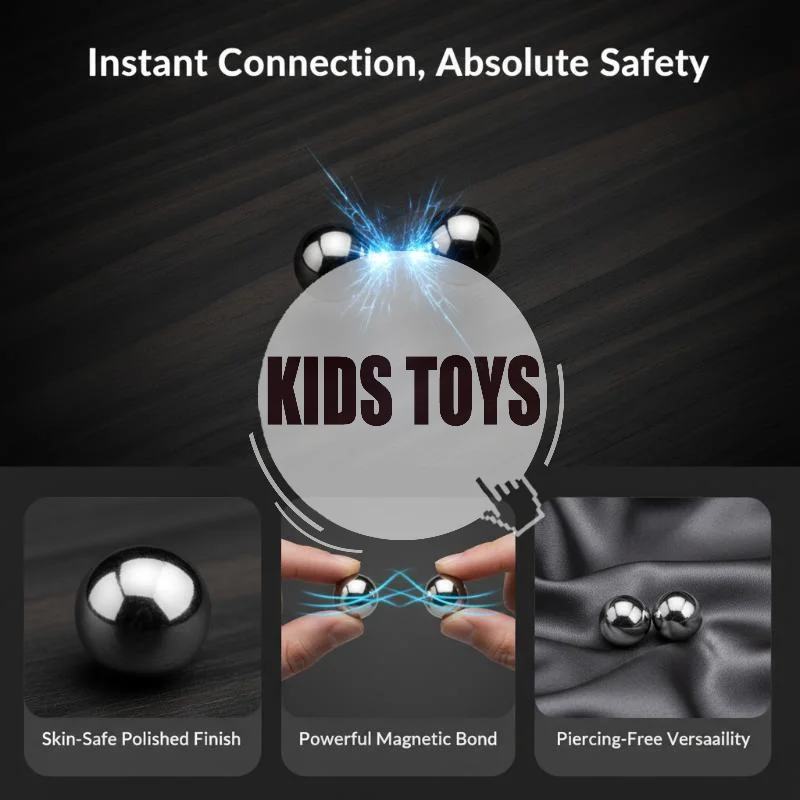 2 Pcs Strong Suction Stainless Steel Magnetic Balls Smooth Surface Portable Fidget Puzzle Toys for Family Interactive Games