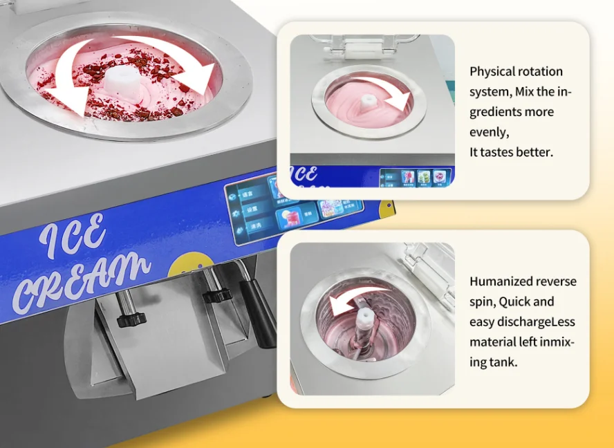 Italian Gelato Hard Automatic Ice Cream Making Machine Tabletop 3-in-1 (Making/Display/Preservation)