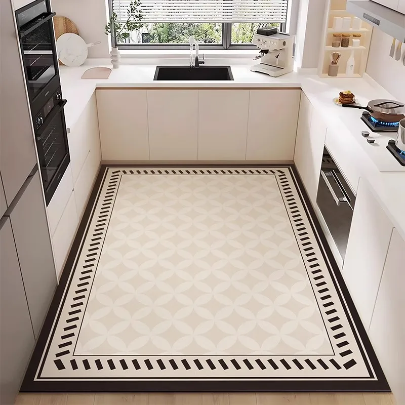 Kitchen Rugs PVC Leather Carpet Oil-resistant Waterproof Impermeable Floor Mat Anti-slip Dirt-resistant Home Easy Clean Rug 러그