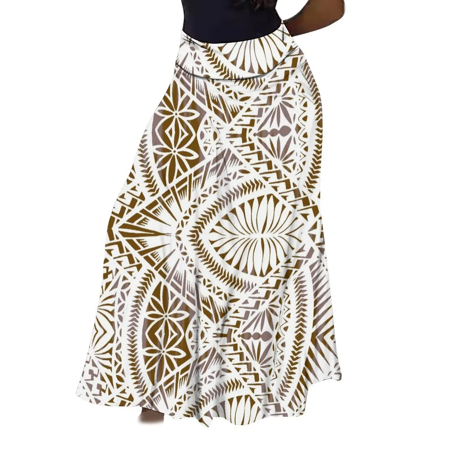 2024 New Women\'S High-Waisted Design Skirt Polynesian Retro Tribal Ethnic Style Pattern Printed Summer High Quality Fabric Skirt