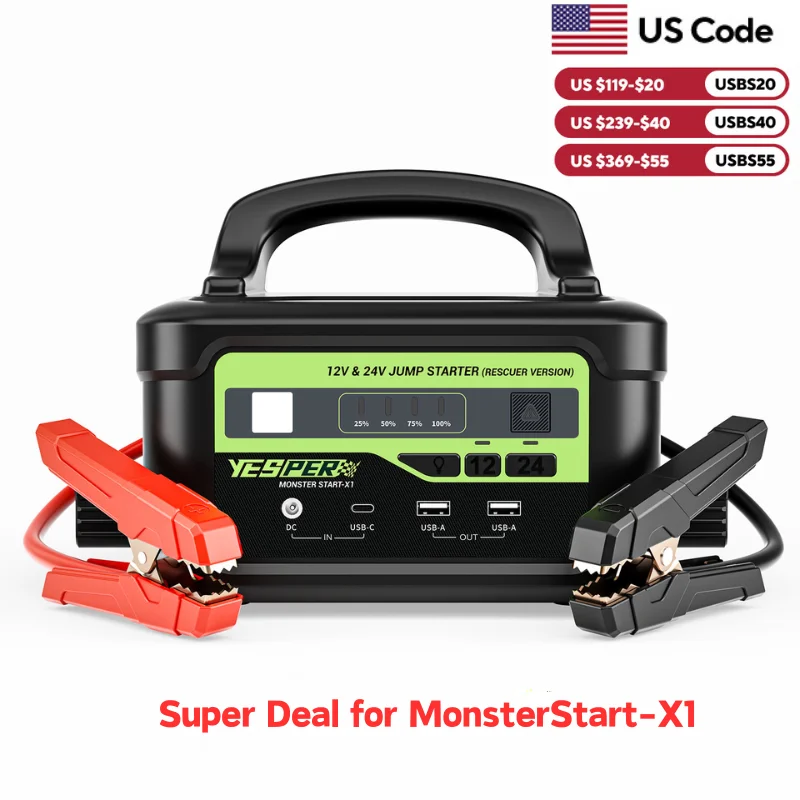 YESPER 6000A Peak 12V/24V Truck Jump Starter