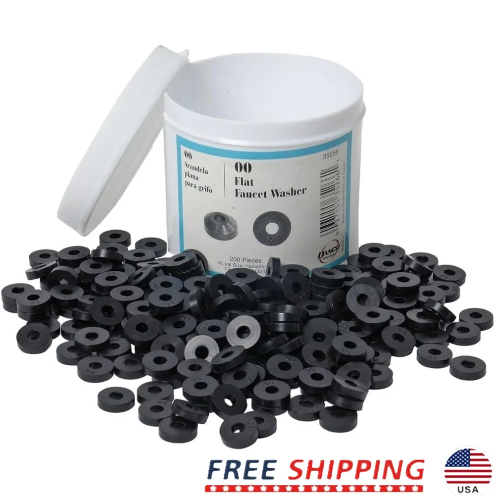 

Прочные резиновые плоские шайбы, наружный диаметр 1/2 дюйма, положительные шайбы для смесителей с отключением, 200 шт., ремонт сантехники