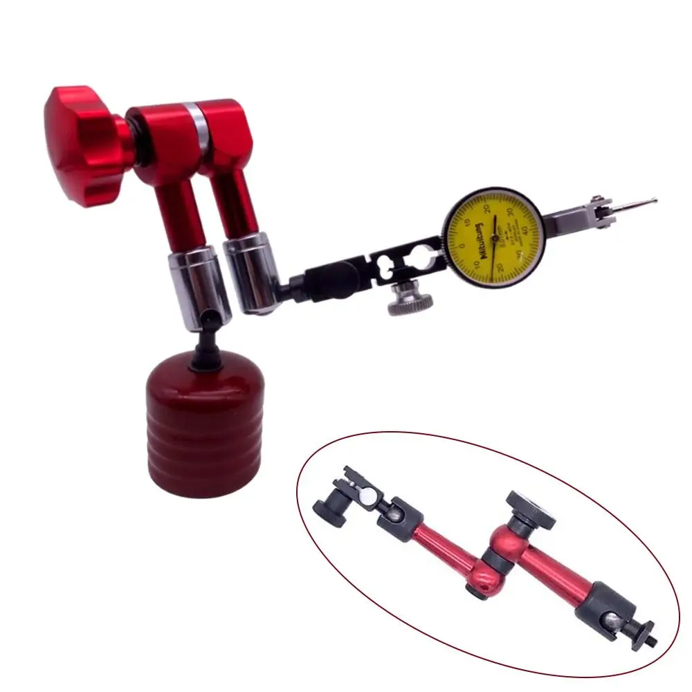Red Joint Bracket Rod Flexible Direction Fine Adjust Magnetic Gauge Stand Aluminum Alloy Easy Install Magnetic Watch Holder Rod