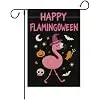 Cute Pink Flamingo Witch Halloween Happy Flamingoween Burlap Garden Porch Lawn Flag Farmhouse Decorations Mailbox Decor Welc llz