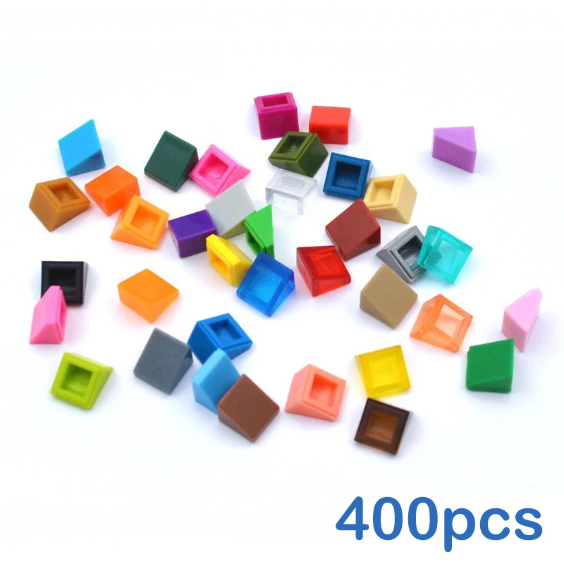 400pcs DIY Building Blocks Figure Smooth Bevel Bricks 1x1 Educational Creative Toys for Children Size Compatible With 54200