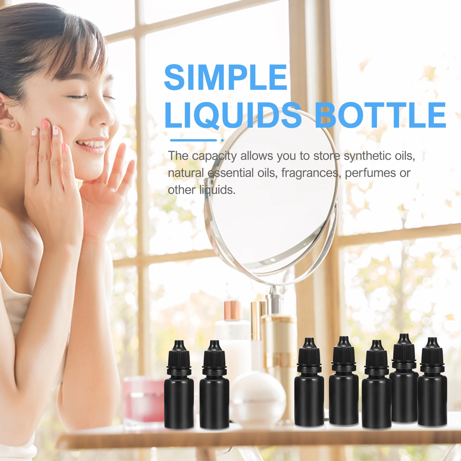 

50pcs Essential Oil Bottles 10Ml Small Drip Bottle Portable Travel Sub Bottle For Perfume Medicinal Oil Refillable Plastic