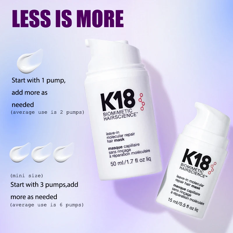 K18 50ML Hair Treatment Original Leave-In Molecular Repair Hairs Mask Damag Restore Soft Deep Keratin Scalp Treatment Hair Care