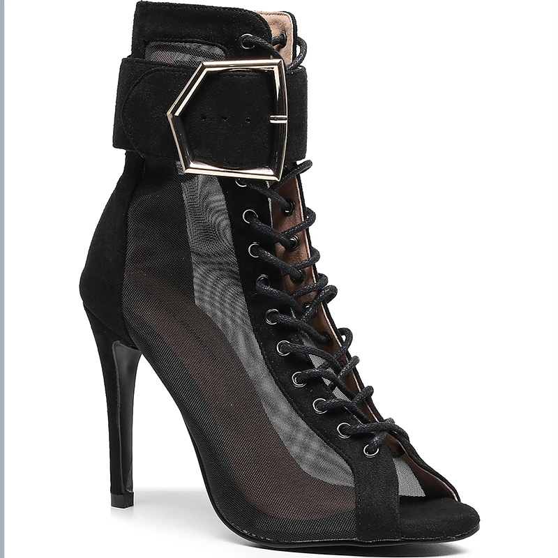 امرأة أحذية الرقص اللاتينية عالية أعلى النساء قاعة الرقص أحذية لينة باطن السيدات التانغو/السالسا شبكة أحذية الرقص عالية الكعب #1