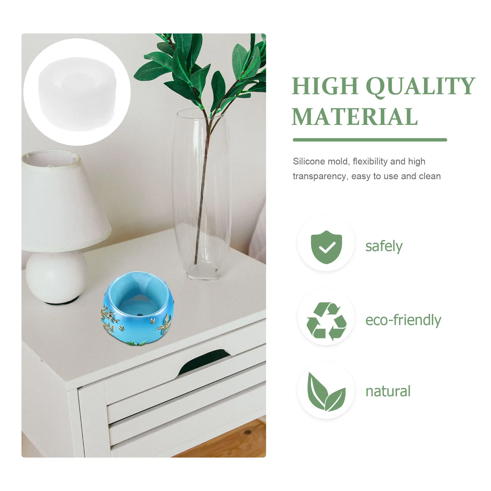 

1pc Creative Silicone Mold For Flowerpot Plant Pot Making Diy Epoxy Resin Succulents Non- Demold High Transparency