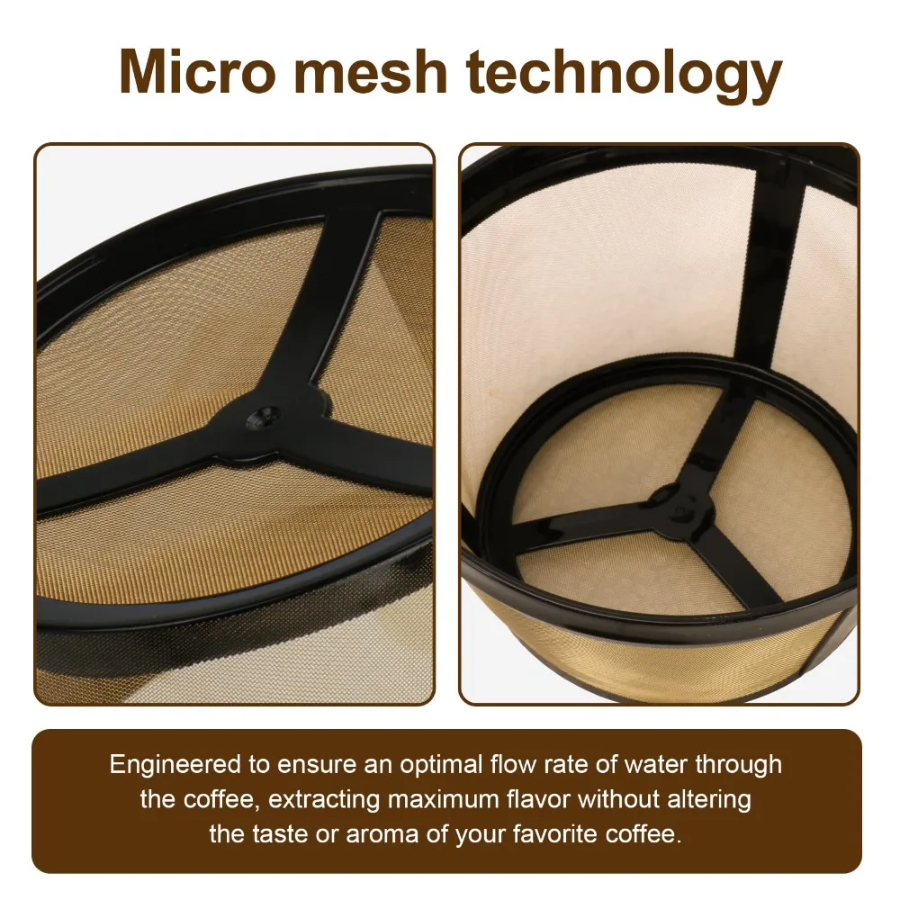 Reusable Coffee Filters Cup Compatible with Most Standard  Basket-Style Coffee Makers Mesh Coffee Filter Replaces Paper