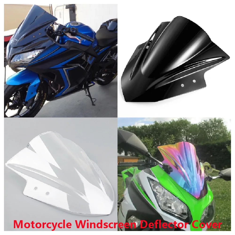 

Fits for Kawasaki Ninja 300 300R EX300 ABS 2013 2014 2015 2016 2017 Motorcycle Windscreen Windshield Front Wind Deflector Cover