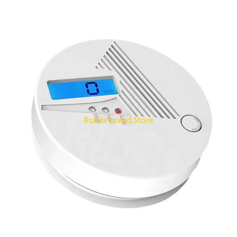 Detectores monóxido carbono segurança doméstica W89C, energia da bateria com exibição digital e som alerta o