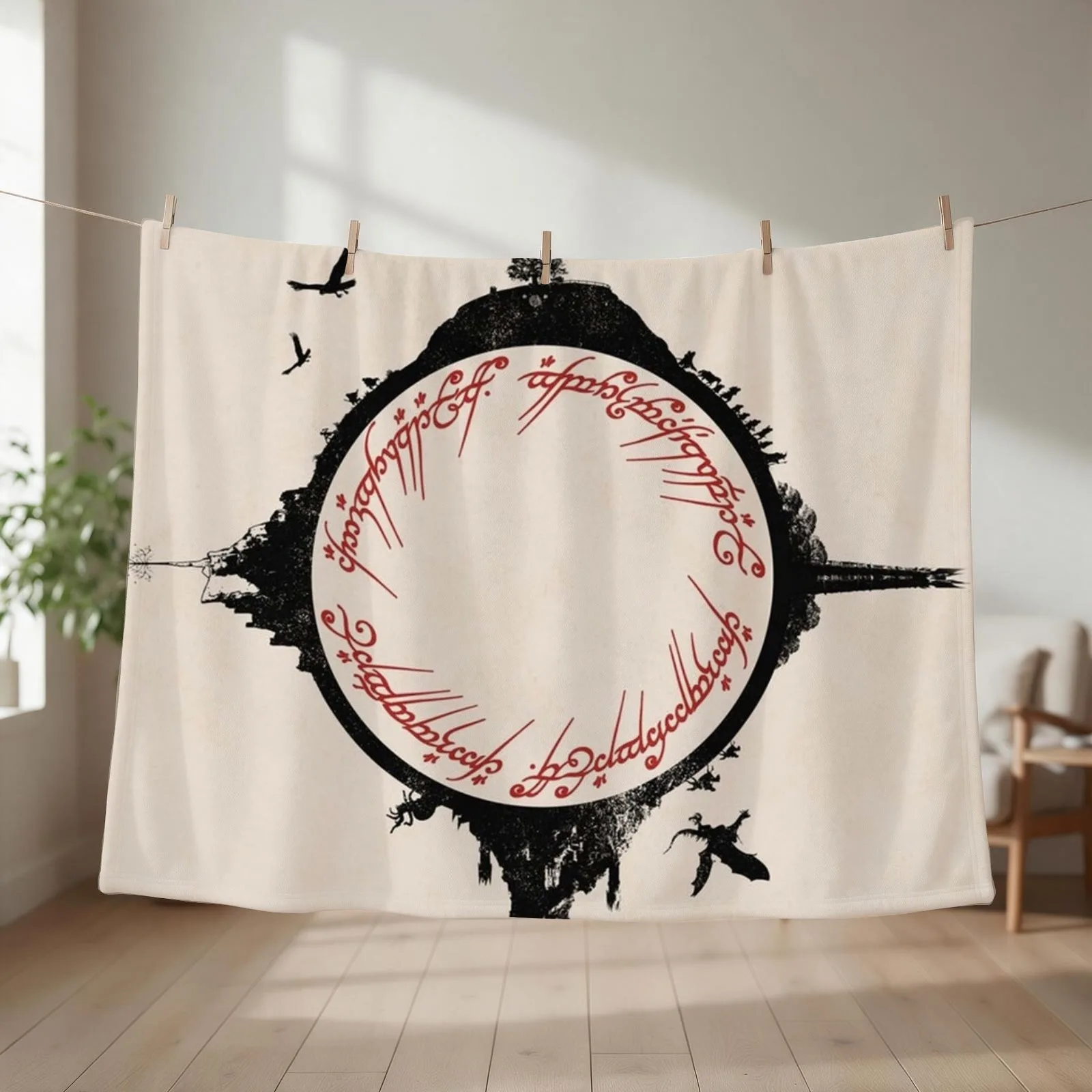 lord of the ring Throw Blanket couch cozy soft plush fuzzy picnic outdoor blanket