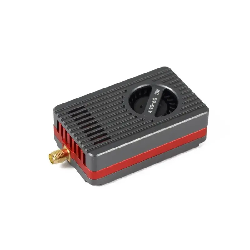 T24C High-Power For RC FPV Video Transmitter 13W 4.9G-6G VTX 80CH SMA Interface For Long Range Fixed-Wing Drones