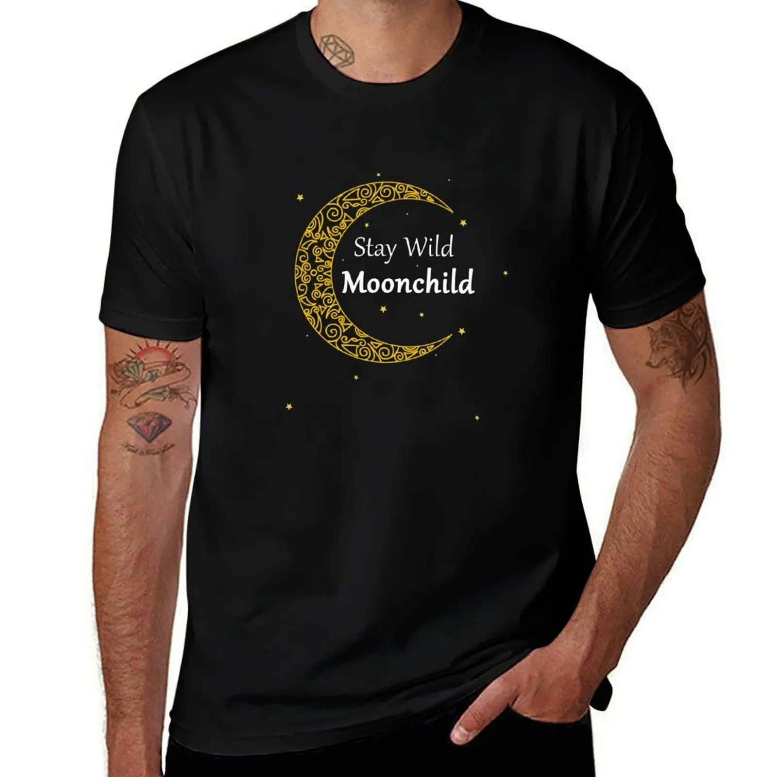 Stay wild moonchild T-Shirt custom t shirt hippie clothes cotton t shirt men