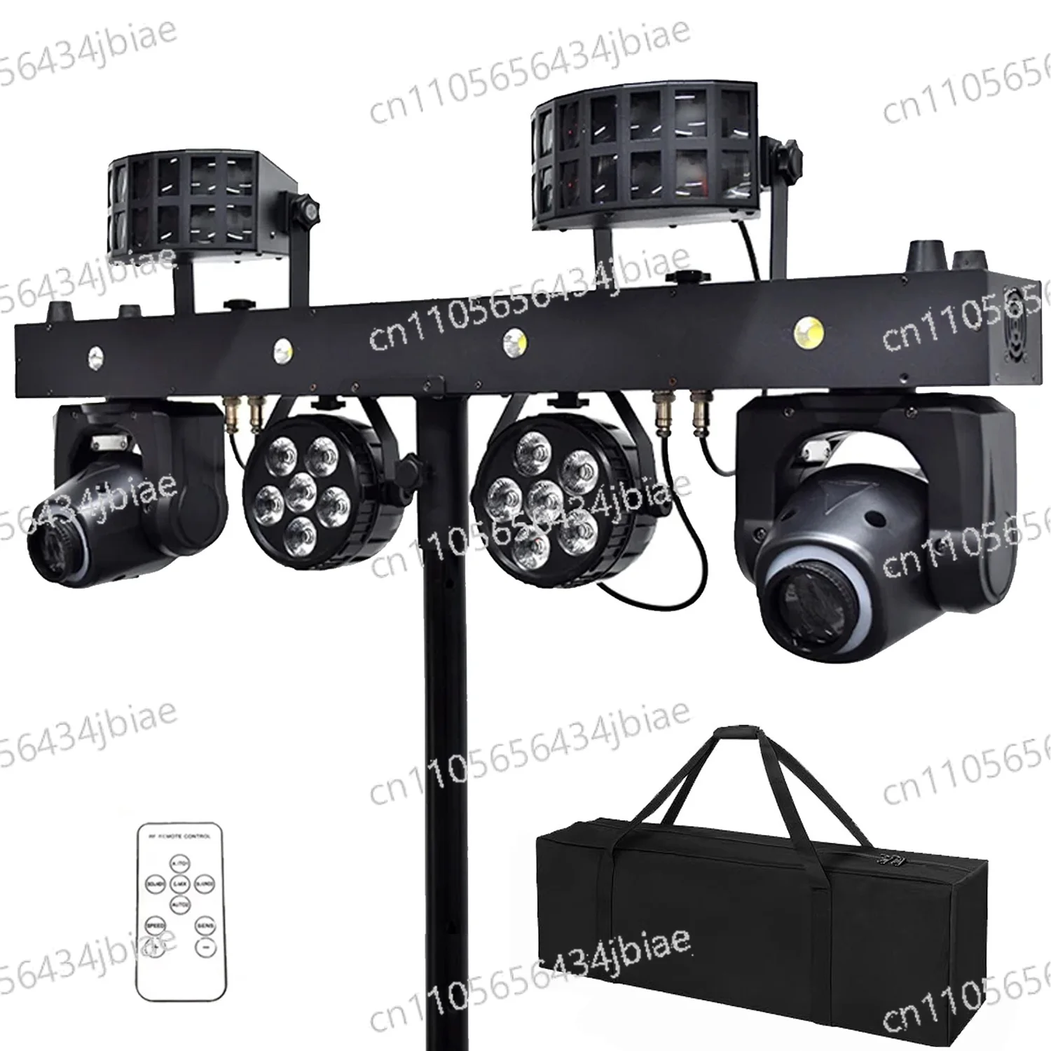 

4in1 Stand Dj Disco Effect Stage Lighting Music Nightclub 2x30w Spot Moving Head + 6x5w Par + 10w RGBW Butterfly Strobe