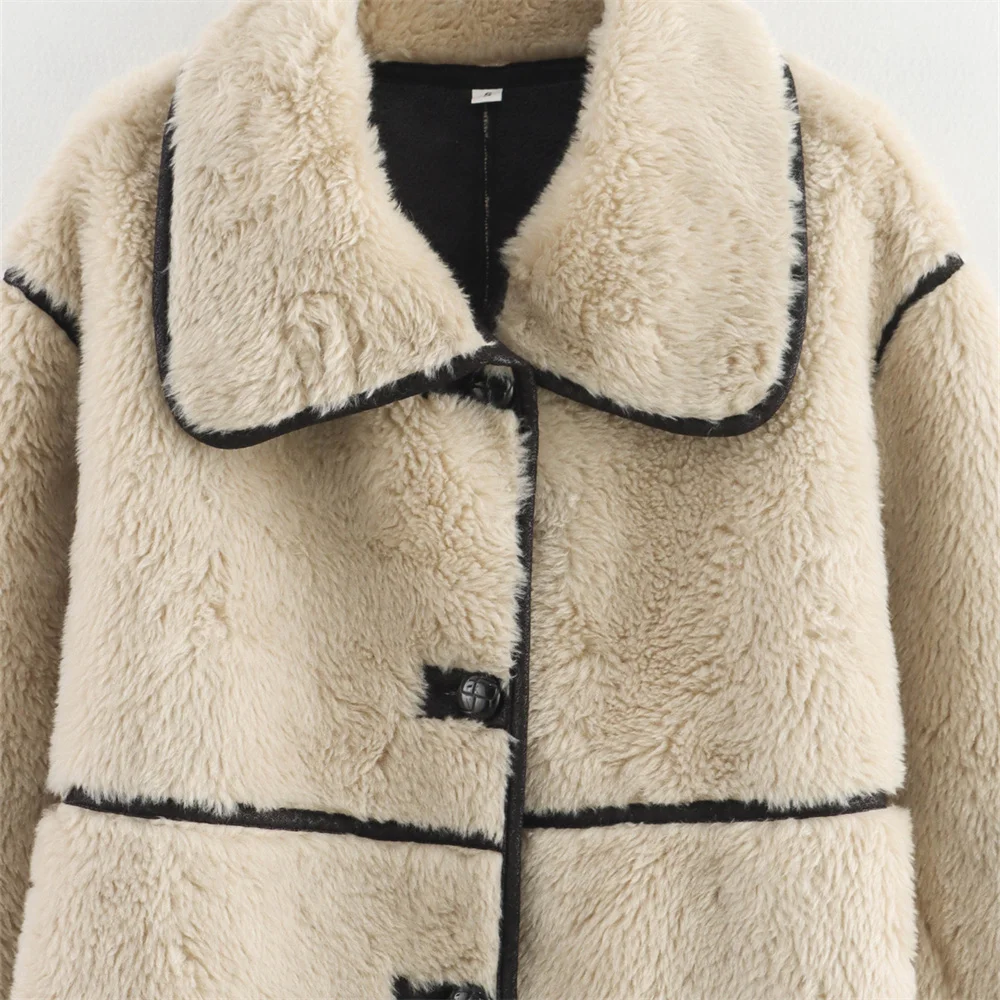 Unizera-女性用の豪華なコート,シンプルなロングスタイル,大きな襟,シングルブレスト,冬のファッション,新しい