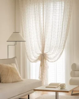 Modern Princess Style Colorful Sweet Bean Embroidery Sweet Style Curtains Living Room Bedroom Balcony Curtains