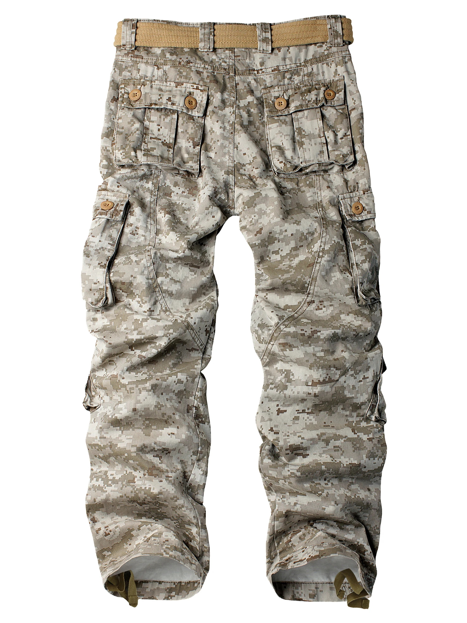 AKARMY Men's camouflage workwear pants with multiple pockets and anti scratch features are suitable for outdoor travel（no belt）