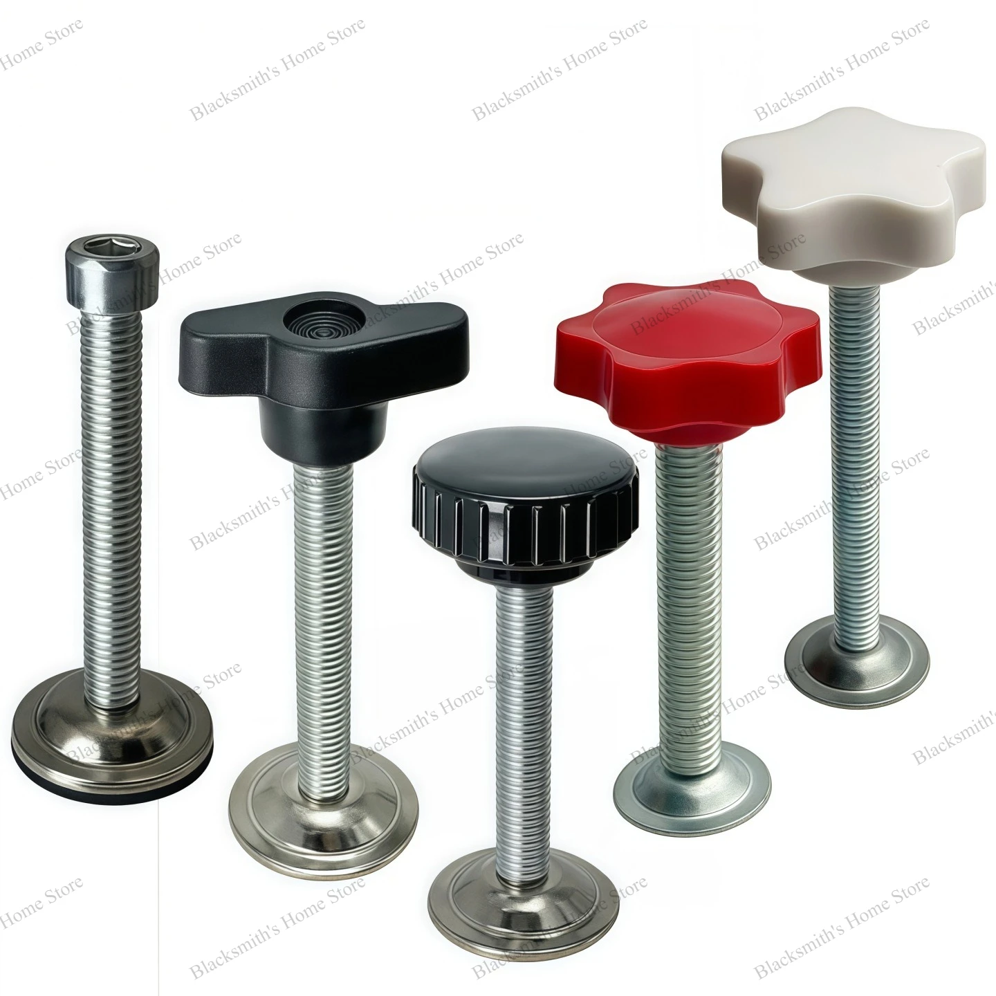M6 M8 M10 16~100mm Male Thread Star Knob Clamp With Plate Bakelite  Head Plum Tighten Nuts Handle Mechanical Black Thumb Nut