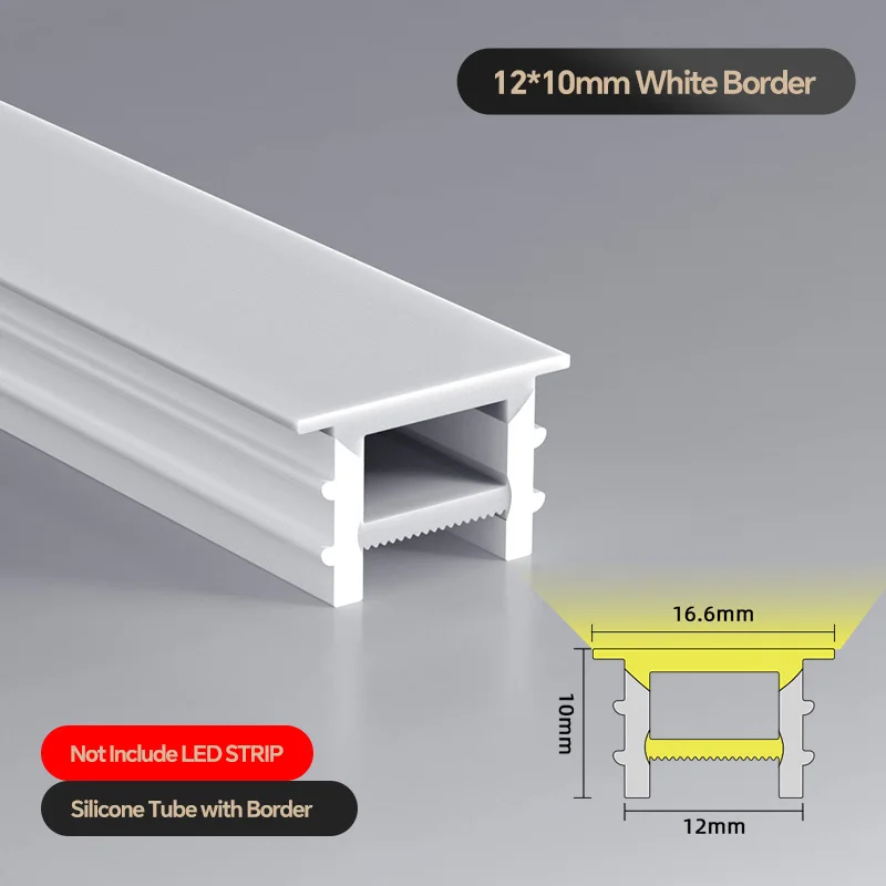 6–9m 20m flexibel siliconen LED-profiel met diffuser voor inbouw lineaire verlichting Buigbare rand of randloos Zwart Wit
