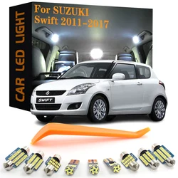 8pcs Canbus Car Accessories LED Interior Lights For Suzuki Swift MK5 2011 2012 2013 2014 2015 2016 2017 No Error Auto Lamps Bulb
