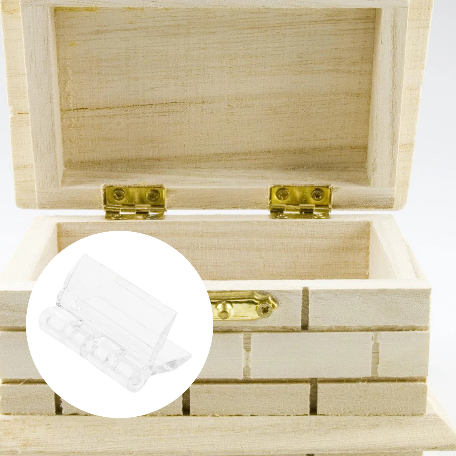 

10Pcs Clear Acrylic Hinges Mini Piano Hinge for Jewelry Box Cabinet Display Stands Decorative Small Hinges Piano Hinge