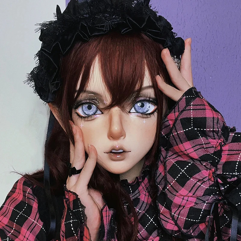 

BJD Resin Half Head/Full Head Masks Kigurumi Eyes Crossdress Cosplay Japanese Anime Role Lolita Masks Eyes And Wig