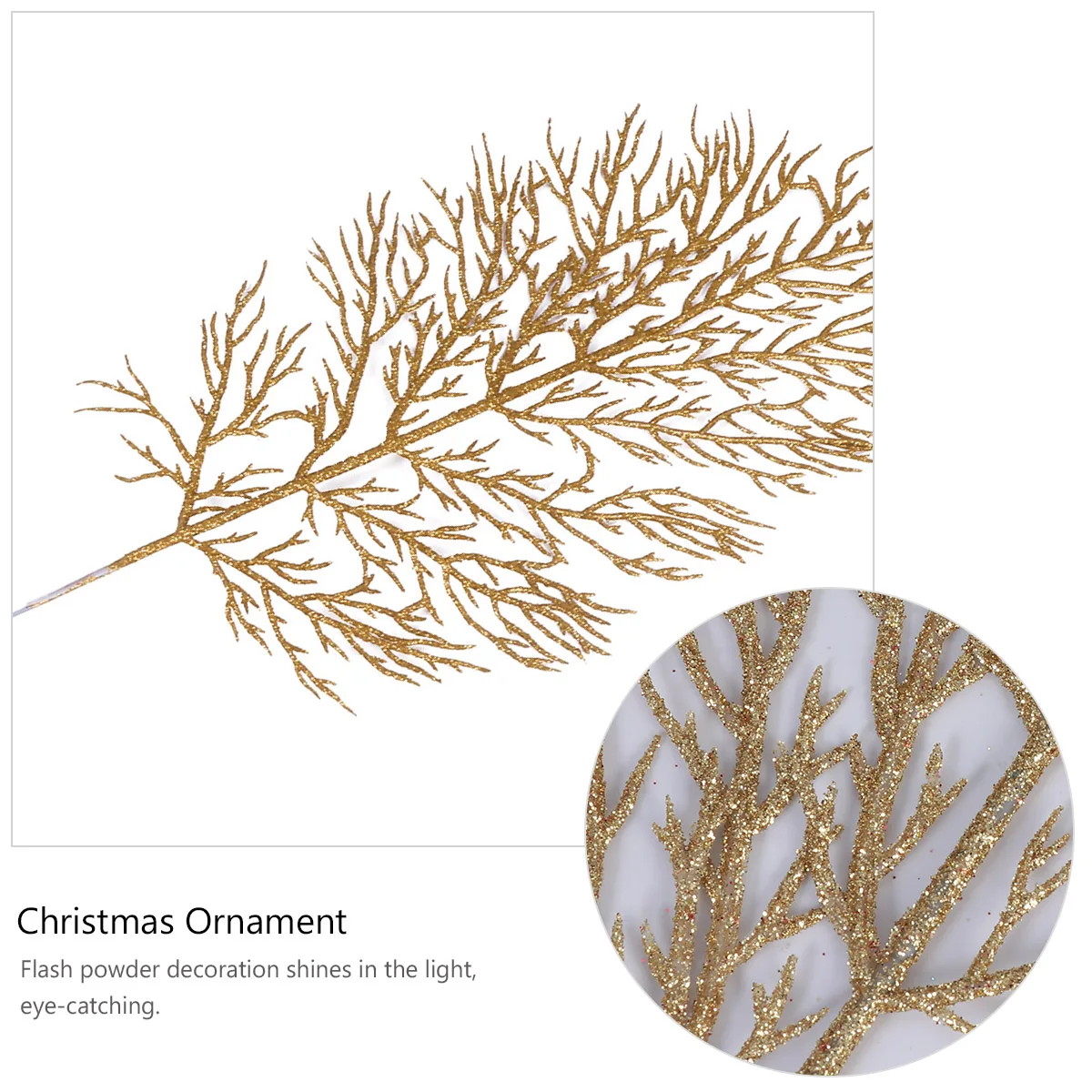 

12pcs Christmas Tree Ornaments Imitation Leaves Festive Home Decor Window Display Artificial Plant Xmas Decoration