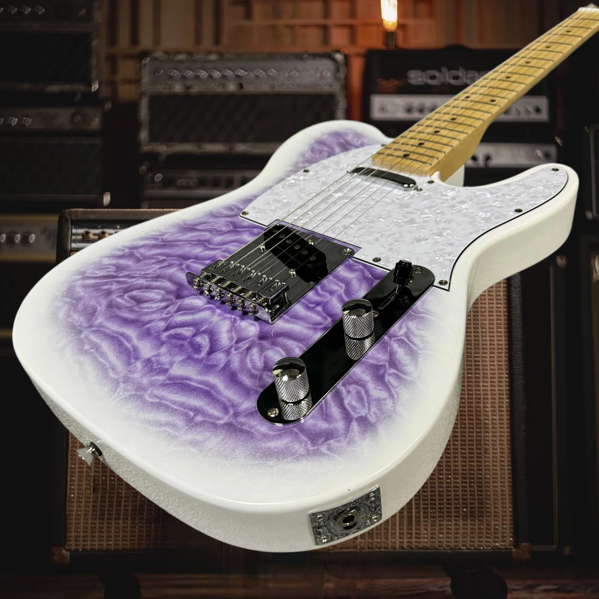 Free Shipping Light Purple TL 22 Tone Mahogany Body Maple Fingerboard Electric Guitar