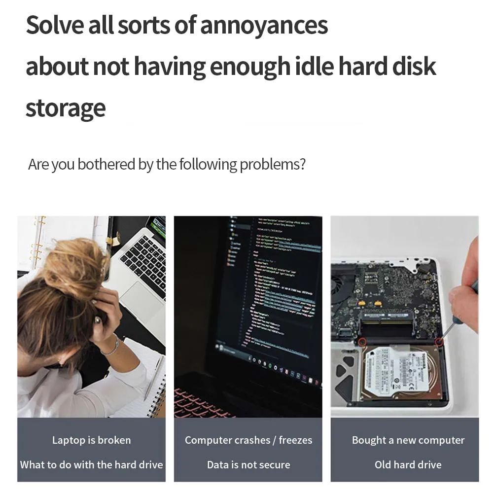 TISHRIC-funda HD externa SSD de 2,5 pulgadas, Sata a Usb 3,0/carcasa de disco duro tipo C/caja/carcasa de hasta 5Gbps