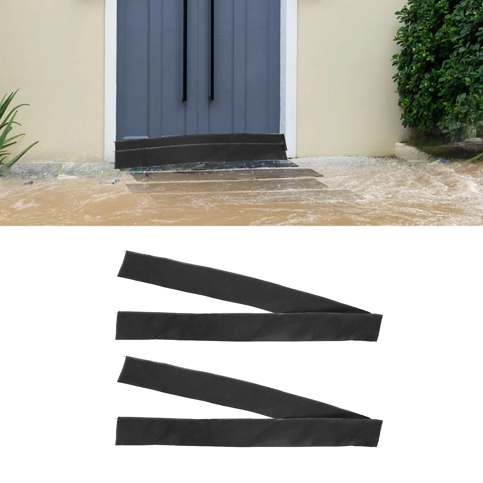 2Pcs Flood Barriers Nonwoven Absorbent Resin Water Absorbent Expansion Bag Reusable Dam Bag for Garage Basement Flood Barriers
