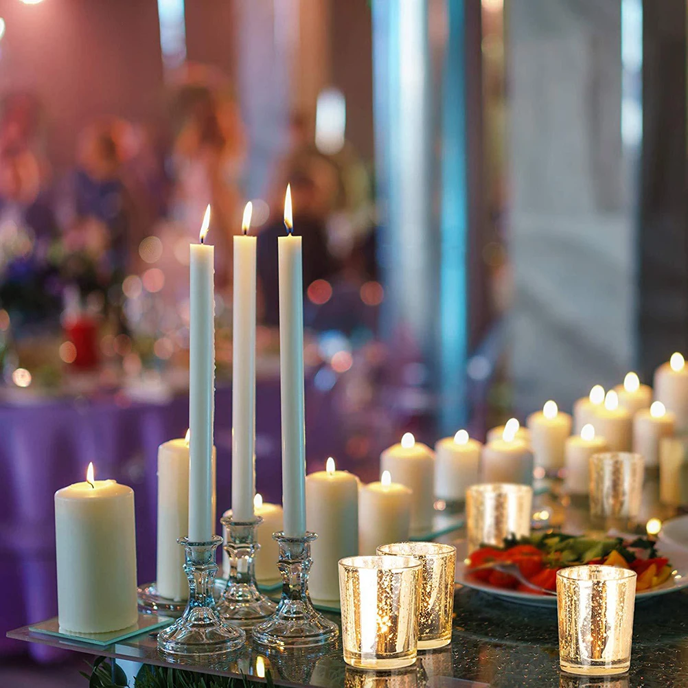 

4Pcs Plating Spot Glass Holder Stylish Thickened Cup Design Smooth Surface for Wedding Party Home Decor Bulk Votive