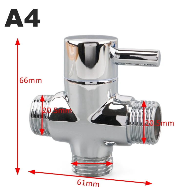 3-Way Brass Shower Arm Adapter G1/2’’ G3/4 Shower Diverter Valve For Handheld Shower Head Fixed Shower Head Bathroom Accessories