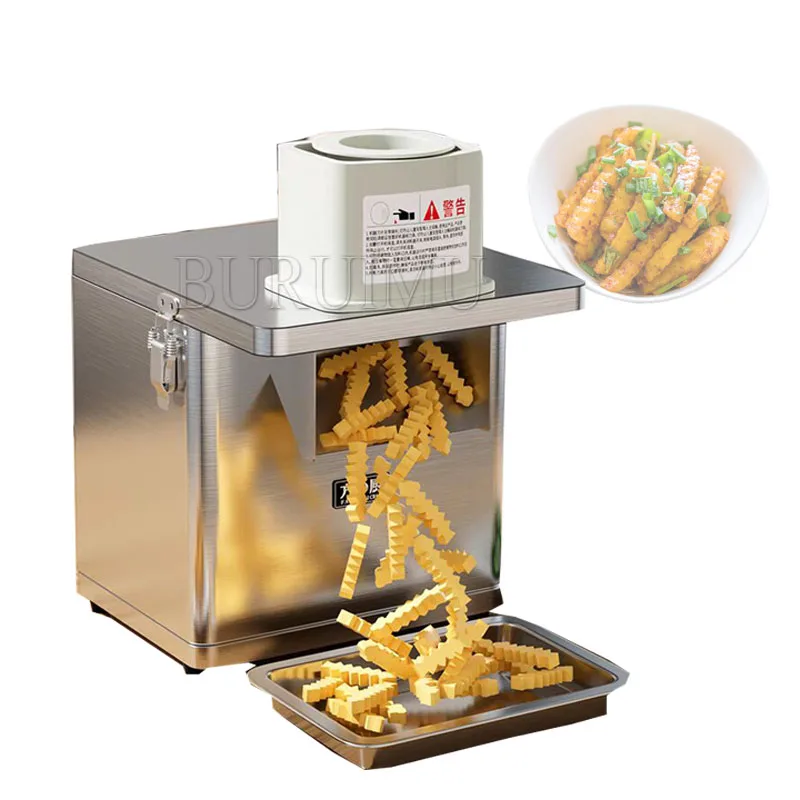 Electric Wolf Tooth Potato Cutting Machine Wave Potato Chips Corrugated Cutter Fully Automatic Commercial