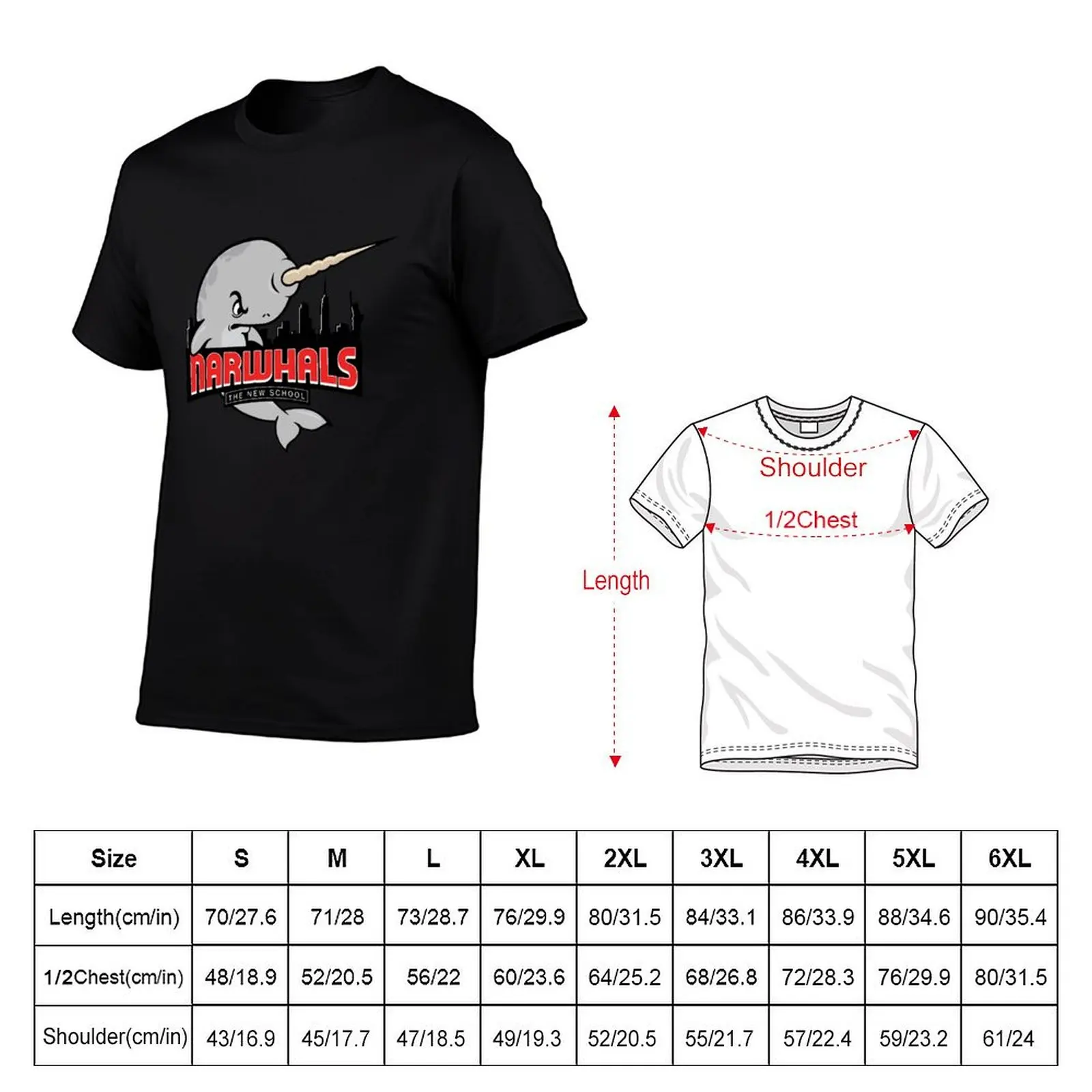 The Narwhals, New School T-Shirt Casual Trendy Short Sleeve T-Shirt