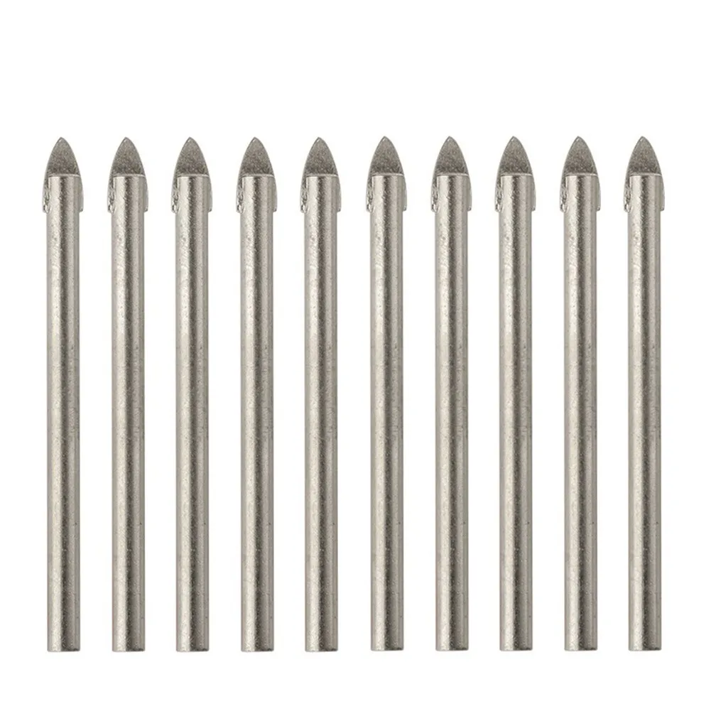 Foret en Carbure de Tungstène pour Carreaux de Céramique et Verre, Pointe de 6mm, Pièces d'Outils Électriques, Tige de 4.5mm, 10 Pièces