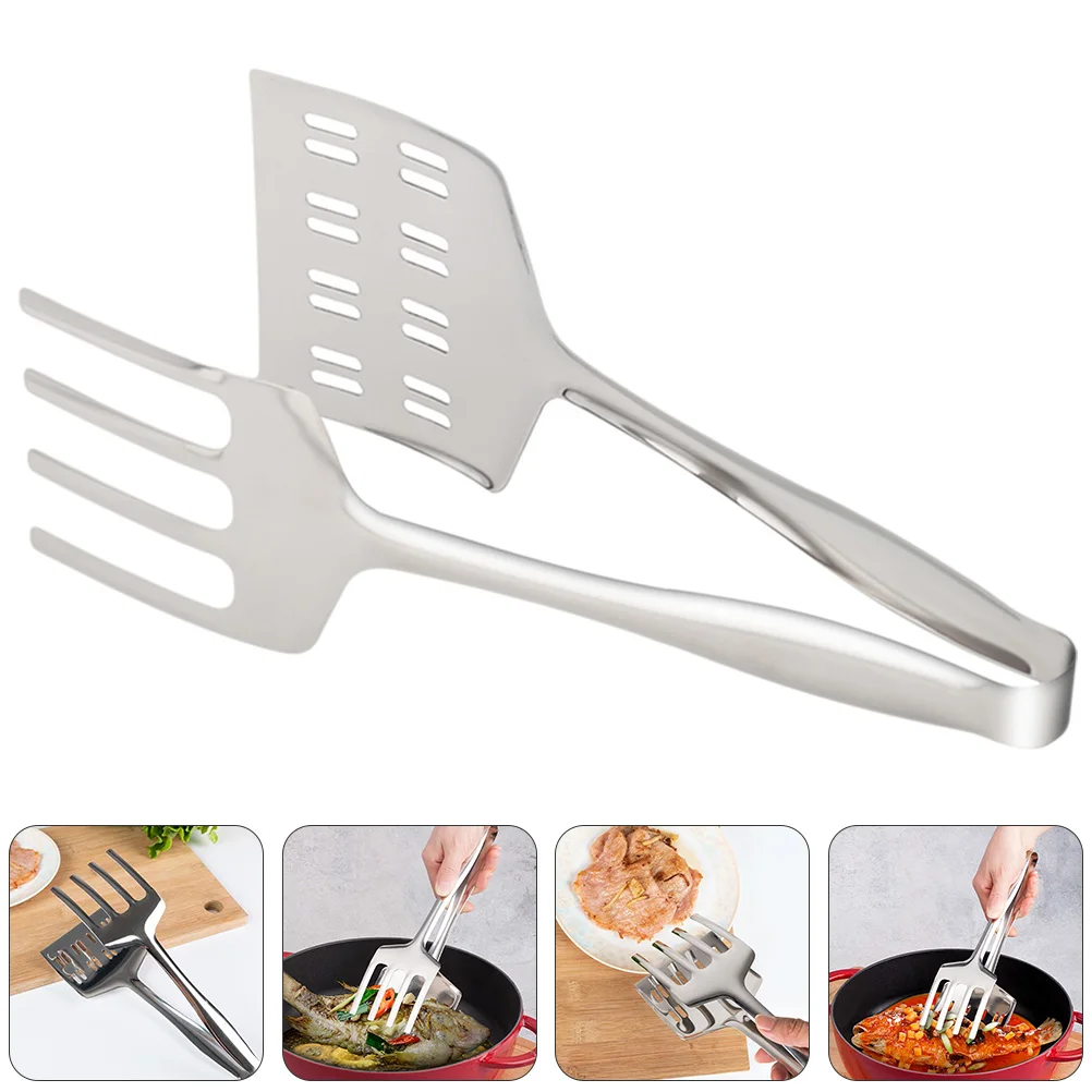 

Hollow Fish Spatula Widened Food Clamp Rustproof Pancake Clip Anti-Scald Sturdy Steak Clip Cooking Accessory Household Baking
