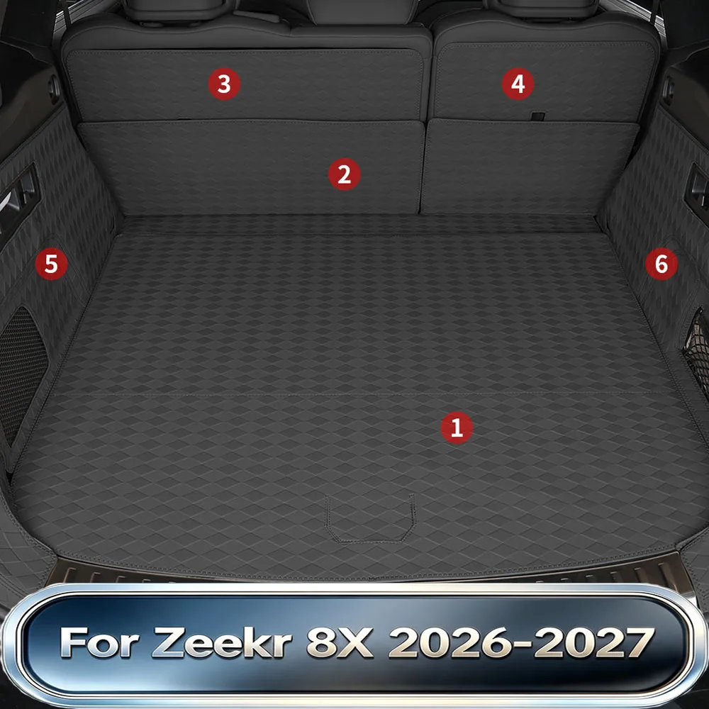 Fit For Zeekr 8X 2026-2027 Car Dedicated All-Weather Full Coverage Trunk Cargo Liner Leather Mat Interior Protection Accessories