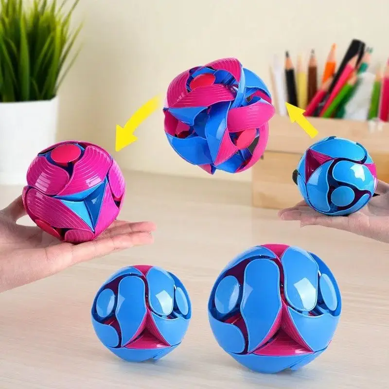 2pcs Hand Throwing Color Ball Toys Children's Sensory Stress Relief Accessories Adult Gifts Double Magic Color Ball Toys