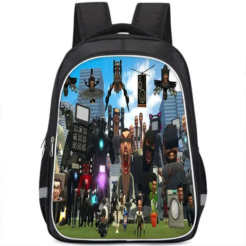 Hot Skibidi Toilet Backpack Cartoon School Backpack For Boys Titans Cameraman Camera Man Tv Man Titans Speakerman Lunch Bag Box