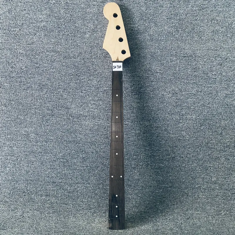 

iN380 Unfinished 4 Strings Electric Bass Neck Left Hand Version No Frets No Paints Back with Rosewood Inlay for DIY