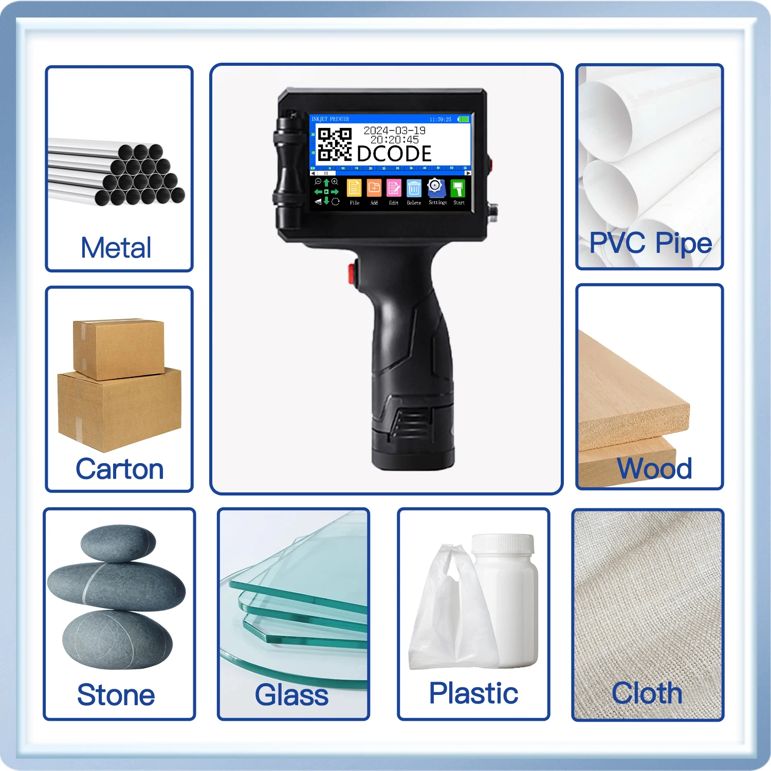DCODE 1750PLUS-1 25.4 مللي متر طابعة نافثة للحبر محمولة طابعة TIJ عداد الشعار رقم الدفعة QR آلة ترميز تاريخ الباركود
