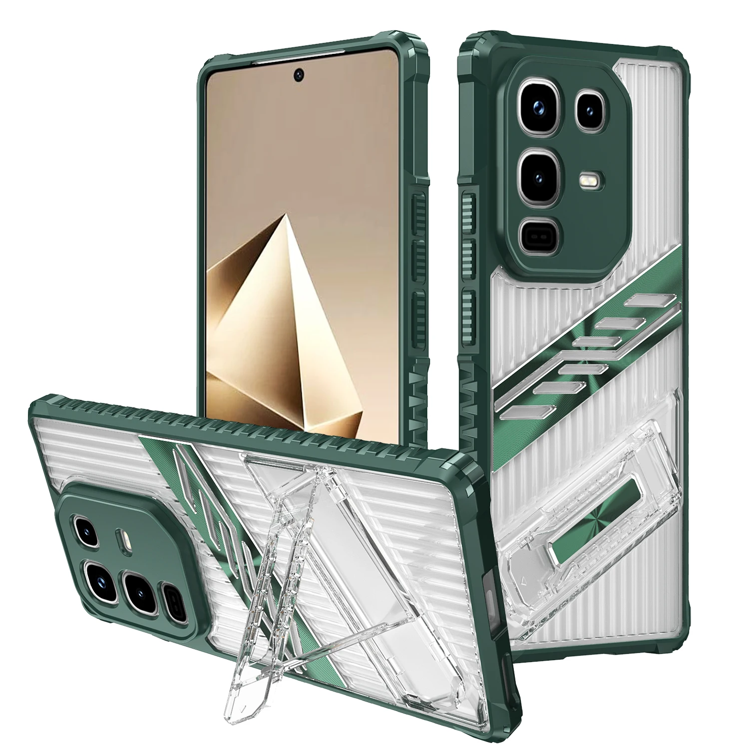 Shockproof Stand Case for Infinix Note 50 40 Pro Plus 4G 5G Hot 11S 50i 50 40 Spark 10 Pro Go Cover Crystal Back Holder Shell