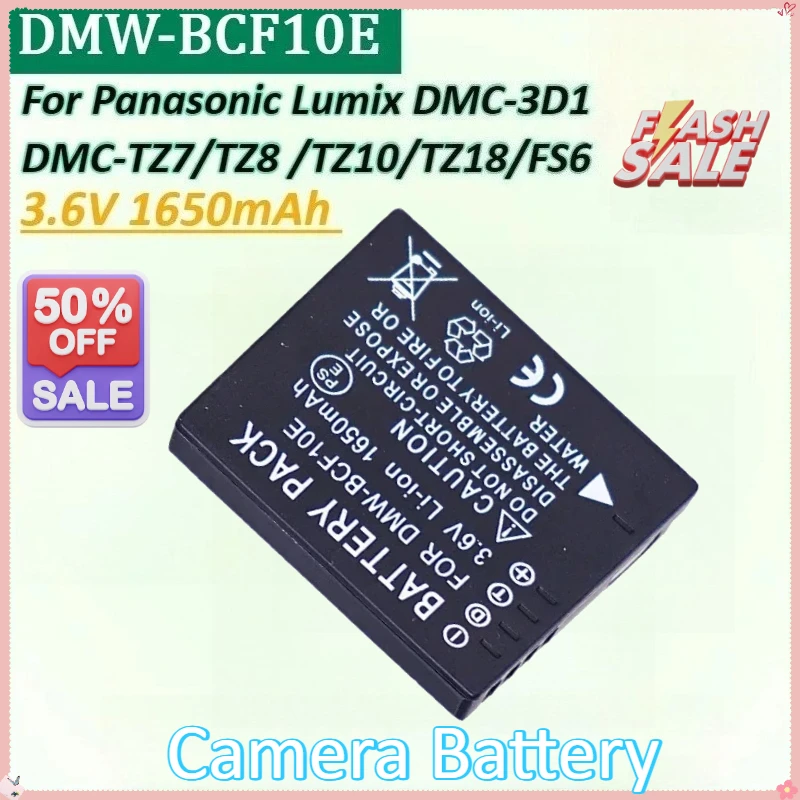 

New 3.6V 1650mAh DMW-BCF10E BCG10E Camera Battery for Panasonic Lumix DMC-3D1 DMC-TZ8 DMC-TZ7 DMC-FS7 DMC-FS6 DMC-TZ10 DMC-TZ18