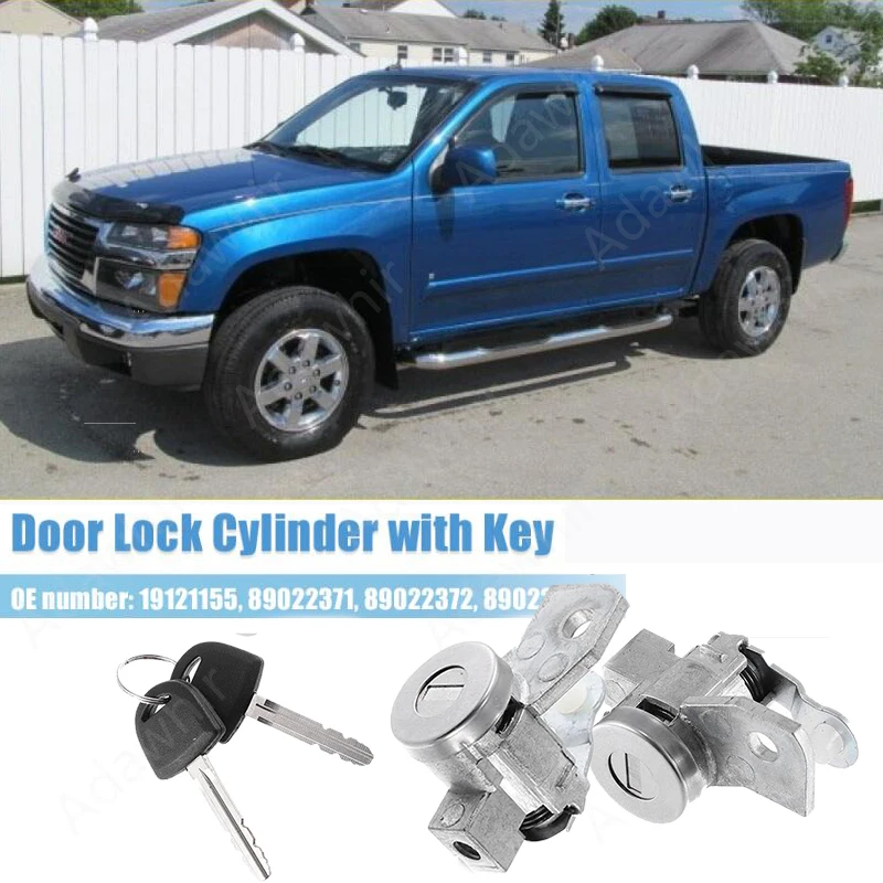 

1 Pair Door Lock Cylinders with 2 Keys 19121155 89022371 Fit for Chevrolet Colorado GMC Canyon Hummer H3