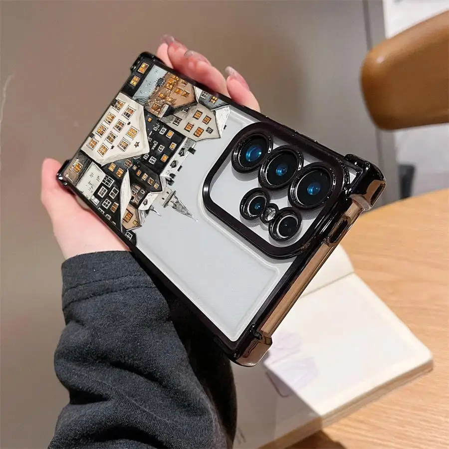 Casing Penutup Ponsel Lembut untuk Samsung Galaxy S23 S20 FE S21 Plus S22 Ultra S25 Edge S24 Selamat Natal Salju Musim Dingin