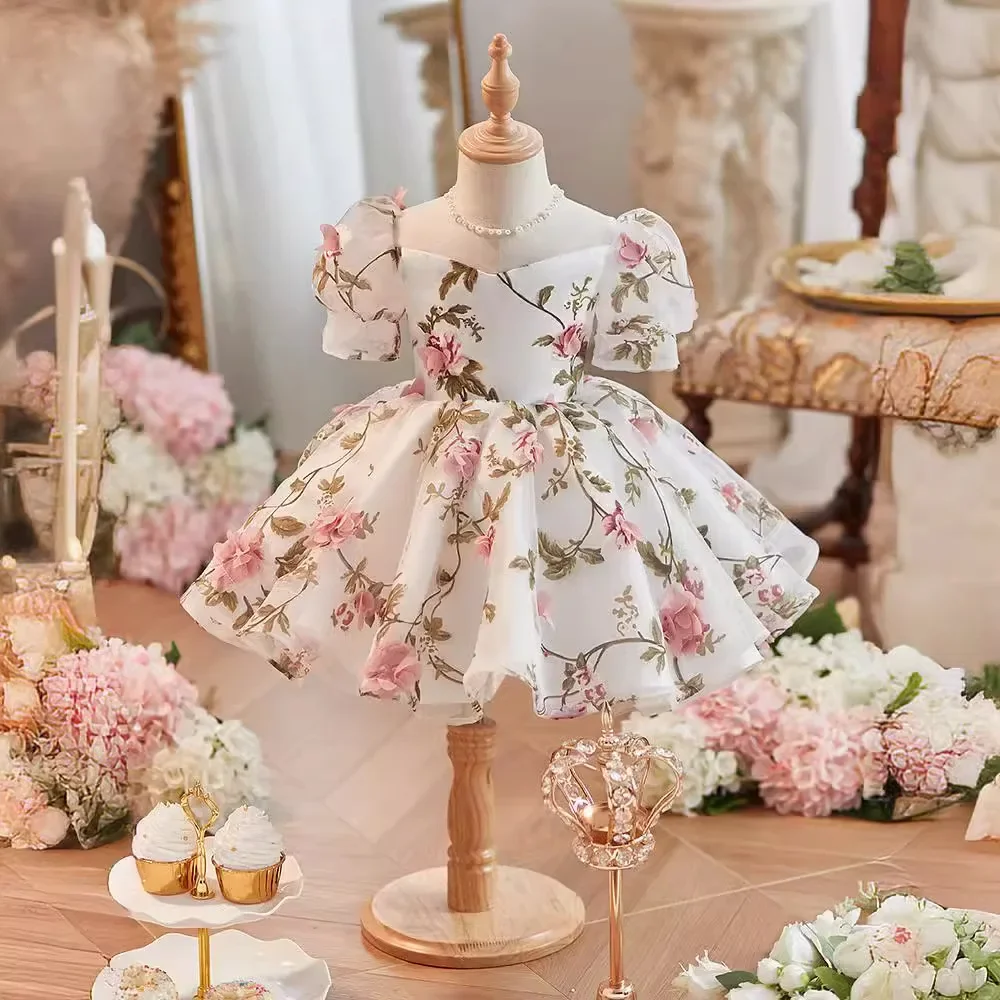 Christening Dress Girl Children's Party Dress Birthday Dresses Luxury for Girls Dresses 2 to 8 Years Elegant  Baby Kid Prom