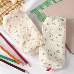 KawaiiFloral Fresh Style Pencil Bag Small Flowers Pencil Cases Cute Simple Pen Bag Storage Bags School Supplies Stationery Gift