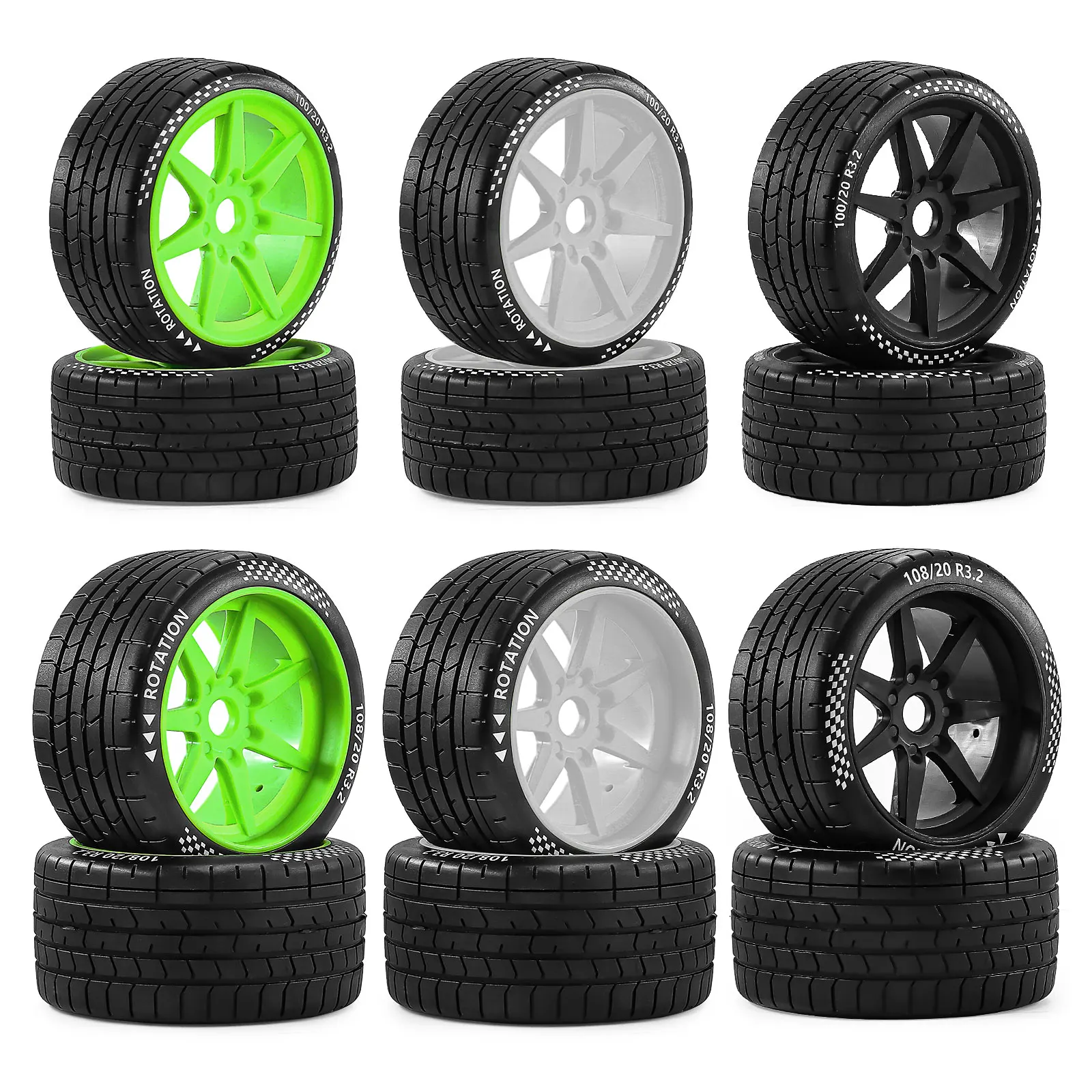 

Arrma Felony Infraction Limitless 1/7 Tires Wheels 100mm 17mm Hex - Replacement for Arrma 6S 3S On-Road RC Car, High Grip Rubber